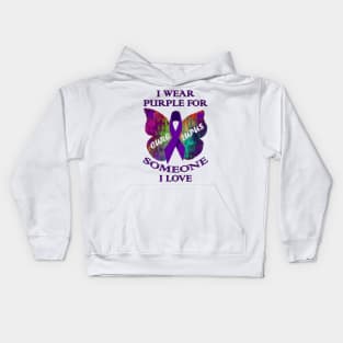 Lupus Awareness Custom Apparel, Cure Lupus, I Wear Purple for Someone I Love Lupus Support & Awareness Gift Kids Hoodie